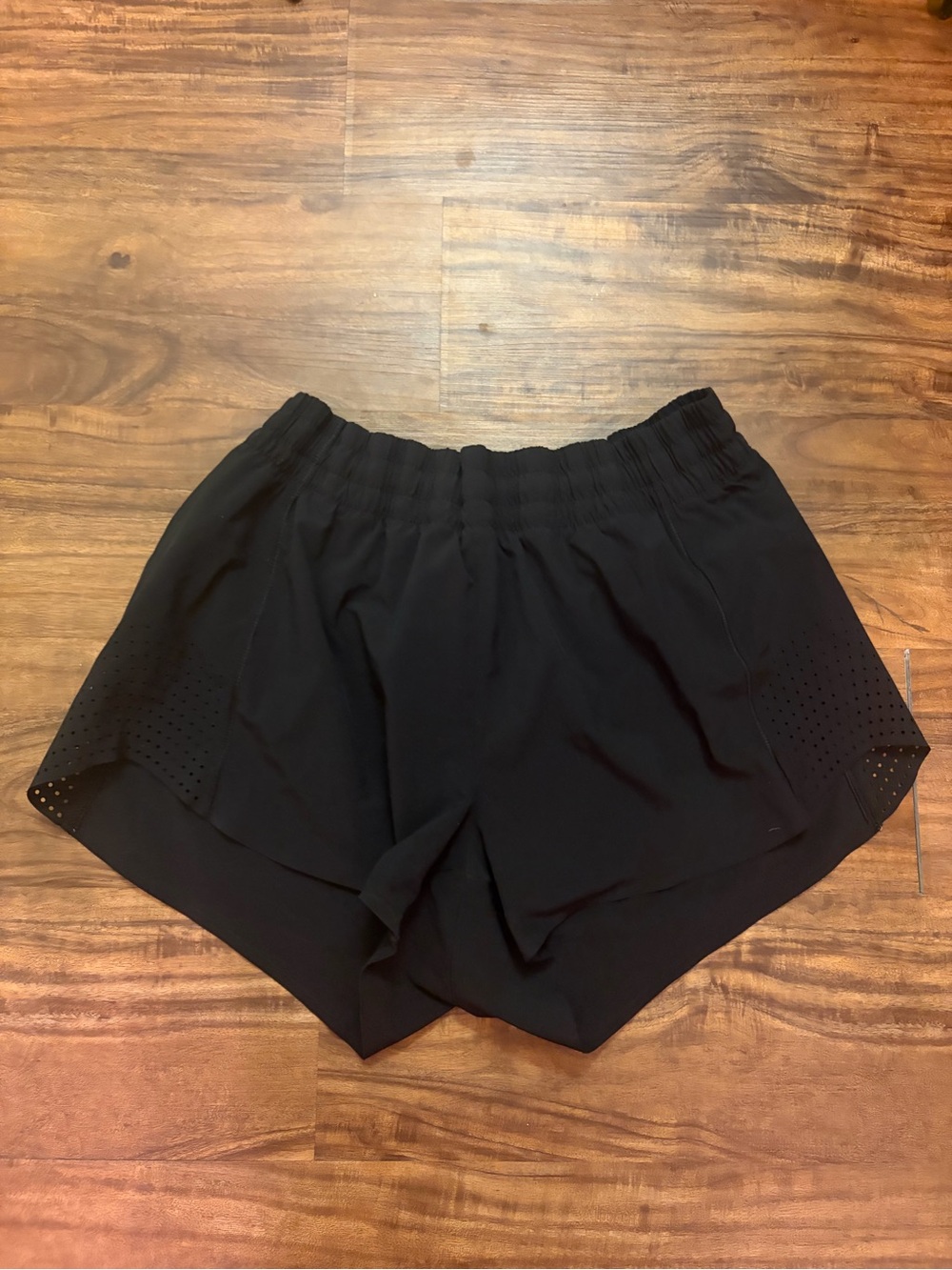 Athleta Black Women's Athletic Shorts with Perforated Side Panels